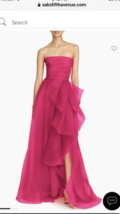 Pink Prom Dress, Hot Pink Dresses, Feminine Style, Pink Dress, Party Outfit, New Look, Long Dress, Hot Pink, Prom