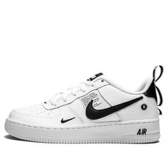 Step out in style with the Nike Air Force 1 '07 LV8 Utility. This trendy sneaker draws inspiration from the logomania trend with its multiple Swoosh symbols on the pebbled leather upper. Military influence is adapted to this lifestyle classic with a nylon tongue and deconstructed label layered underneath a lateral Swoosh. Additional branding on a multi-loop system appears on the heel. The midsole conceals a hidden Air Unit and the concentric circle outsole offers court-inspired traction. (AF1/SN Converse Comme Des Garcons, Sneakers Drawing, Garcons Converse, Sneaker Culture, Pretty Sneakers, Comme Des Garcons Converse, Converse Run Star Hike, Nike Air Force One, Converse Run Star