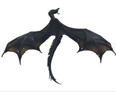 a large black dragon flying through the air