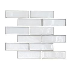 white glass subway tile on a white background