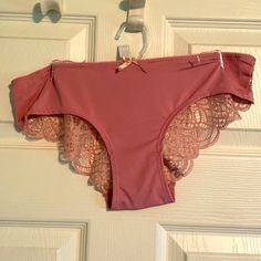 New And Never Worn, I Have The Tag Holder But No Tags. Big Time Discount!! Who Has An Anniversary Coming Up? Lace Trim Briefs For Loungewear, Tag Holder, Pink Lingerie, Bra And Panty Sets, Big Time, Women's Intimates, Lingerie, Bra, Tags