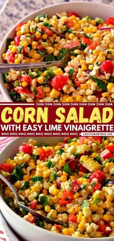 corn salad with easy lime vinaigrete dressing