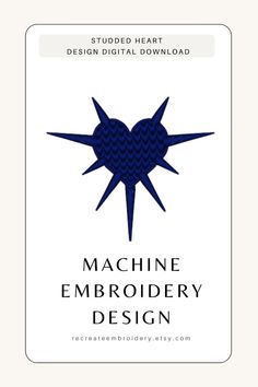 the cover for machine embroidery design, with an image of a heart in the middle