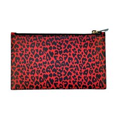 a red and black leopard print purse