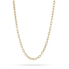 4mm Italian Chain Link Necklace Luxury Yellow Gold Link Chain Necklace, 14k White Gold Cable Chain Necklace, Gold Chain Necklace With Solid Link Construction, Gold Timeless Chain Necklace With Solid Link Construction, Gold Chain Necklace With Solid Link, Timeless Style, Luxury Oval Cable Chain Necklace, Classic Chain Necklace With Rectangular Rolo Links, Luxury Figaro Chain Necklace With Oval Links, Luxury Figaro Chain Link Necklace