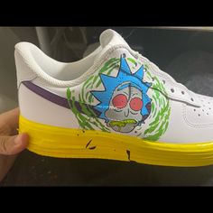 All Sizes Are Available, These Are Made To Order All Hand Painted , Water Proof And Sealed With Acrylic Finisher . These Photos Are Just To Show What I Am Working On Now . Offer Up Is Not My Boy Platform For Selling So Hit Me Up For Any Info Or A Cheaper Pricing Nike Custom Sneakers With Round Toe, Custom Nike Low-top Sneakers, Rick And Morty Shoes, Nike Low Dunk, Nike Cortez Shoes, Cortez Shoes, Custom Sneakers Diy, Painted Water, Nike Presto