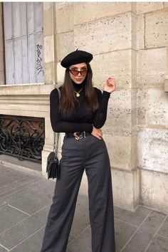 Baret Outfit, Paris Outfit Ideas, Outfits For College, Parisian Outfit, Outfits Paris, Parisian Outfits, Looks Pinterest, Europe Outfits, Winter Fashion Outfits Casual