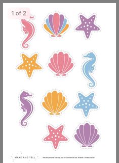 an image of sea animals and starfishs cut outs for paper crafting or scrapping