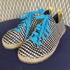 Esparadille Sneakers. Made In Genuine Leather With Contrast Laces, Moisture-Absorbing Textile Lining, A Handmade Natural Rope Insole And Non-Slip Outsole. New, Never Worn Mia Tennis Shoes, Mia Shoes, Blue Brown, Handmade Natural, Color Blue, Genuine Leather, Size 7, Textiles, Women Shoes