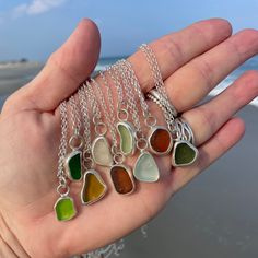 The sea glass used for these handmade simply designed necklace was found on The Big Island of Hawaii. 925 Sterling Silver and Fine Silver were used to create this necklace. A sterling Silver 16" Chain is included Photos are taken outside in sunlight and shaded areas to show the way the light shines differently on the sea glass. Sea Foam Blue, Sea Beans, Seaglass Jewelry, Big Island Of Hawaii, Island Of Hawaii, The Big Island, Sea Glass Necklace, Jewelry Show, Glass Ideas