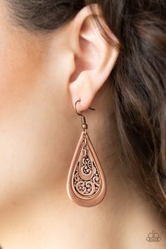 Teardrop Tourist Copper Earring Paparazzi Earrings, Mobile Boutique, Fish Hook Earrings, Paparazzi Accessories, Paparazzi Jewelry, Copper Earrings, Fish Hook, Teardrop Earrings, Beautiful Jewelry