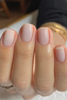 Gel nude nails | These are the best nude nails ideas around. We talk about all types of nude nails including nude coffin nails, long nude nails, gel nude nails, and different color nails designs. #gelnails #nudenailideas #nudenails #naildesigns #nudecolornails #ombrenudenails Source: IG | raelondonnails Nude Gel Manicure Short Nails, Short Natural Nail Colors, Nude Nails Gel Polish, Nail Natural Colors, No Chip Short Nails, Creamy Nude Nails, Nude Vacation Nails, Sns Nude Colors, Summer Nude Nail Designs