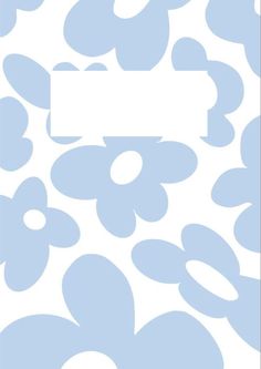 a blue and white flower pattern with a blank sign