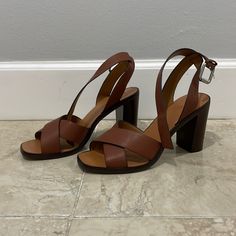 Dolce Vita Brown Heels Perfect Condition Size: 8 Color: Brown Brand New, Never Worn Elegant Brown Sandals With 4-inch Heel, Brown Closed Toe Block Heels With Heel Strap, Brown Block Heels With Heel Strap For Spring, Spring Brown Block Heels With Padded Heel, Brown Ankle Strap Sandals With 4-inch Heel, Brown Open Toe Block Heels With Padded Heel, Brown Open Toe Block Heels With 4-inch Heel, Brown Block Heels With Almond Toe In Medium Width, Brown Block Heels With Padded Heel