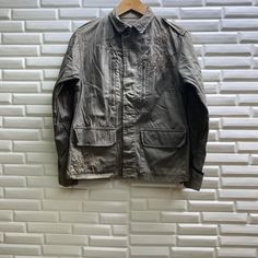 "PLEASE READ DESCRIPTION BELOW BEFORE BUYING👇🏻 *ITEM:Kookai Jacket *ITEM DETAILS: 👇🏻 Please be aware that all vintage items will usually show a few signs of wear or fading due to age, but anything visible such as stains or holes, and serious flaws have been photographed.For any further information on this item please contact us and we will be happy to help. *SIZE:38 *ACTUAL SIZE MEASUREMENT: 👇🏻 *PIT TO PIT(WIDTH):18\"INCHES *LENGTH(FROM SHOULDER): 24\"INCHES *ALL MEASUREMENTS ARE TAKEN WIT Khaki Long Sleeve Outerwear With Cargo Pockets, Urban Embroidered Long Sleeve Outerwear, Khaki Long Sleeve Utility Jacket With Multiple Pockets, Khaki Utility Windbreaker With Pockets, Casual Embroidered Outerwear For Outdoor, Military Style Khaki Windbreaker With Multiple Pockets, Khaki Utility Jacket With Patch Pockets, Khaki Long Sleeve Windbreaker With Pockets, Military Style Long Sleeve Windbreaker With Pockets