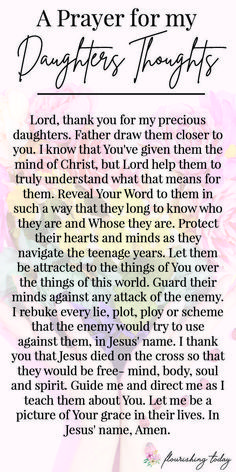 a prayer for my daughter's delights