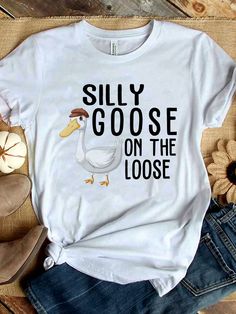 Goose Sweater, Funny Goose Pullover, Silly Goose Shirt, Funny Shirt Goose Sweater, Funny Goose, Cheap Clothing, Silly Goose, Floral Print Shirt, Women T Shirts, Funny Shirt, Cheap Clothes, Sleeveless Tank Top