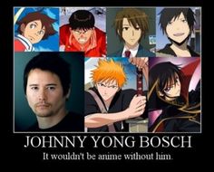 an image of johnny young boschi and other anime characters with the caption, it wouldn't be annie without him