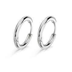 PRICES MAY VARY. 2 Pcs. Thickess: 10 Gauge(2.5mm). Inner Diameter: 12mm(0.47inch). Color: Silver. Used as: stainless steel cartilage earrings for women, earlobe earrings, helix earrings, huggie hoops. For mom, dad, wife, husband, daughter, son, aunt, sister, brother. The ear pin is made of 316L surgical steel for sensitive ears.The round ends of the hoop earrings are polished well, close easily and securely, won't hurt your holes. Gifts for women/men. Small Huggie Earrings Silver/Hinged Piercing Tarnish-resistant Hoop Cartilage Earrings In White Gold, Tarnish-resistant White Gold Hoop Cartilage Earrings, White Gold Tarnish-resistant Hoop Cartilage Earrings, Hypoallergenic Stainless Steel Round Cartilage Earrings, Hypoallergenic Small Hoop White Gold Cartilage Earrings, Hypoallergenic Stainless Steel Hoop Huggie Earrings, Round Stainless Steel Cartilage Earrings, White Gold Round Internally Threaded Hoop Earrings, White Gold Cartilage Earrings With Ear Wire