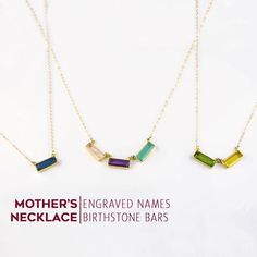 Personalized Mom Necklace with kids Name Necklace, Adira Series Birthstone Bar Necklace, mothers gift for grandma geometric necklace for mom Rectangular Necklace For Mother's Day Gift, Mother's Day Gift Rectangular Pendant Necklace For Mom, Personalized Bar Necklace For Mother's Day, Mother's Day Gift Bar Necklace, Necklace With Kids Names, Mom Necklace Personalized, Gemstone Bar Necklace, Meaningful Necklace, Necklace For Mom