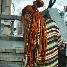 Orange Dreadlocks, Dreadlocks Aesthetic, Ginger Dreadlocks, Hippie Fits, Hair Tattoos