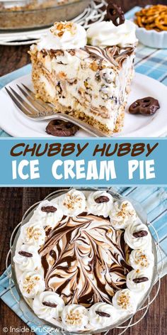 a piece of chubby hubby ice cream pie on a plate