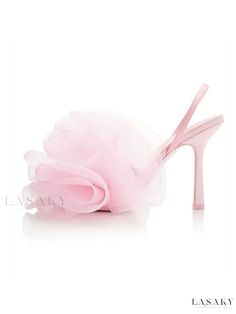 Sasha Lace Flower Heeled Sandals High Heels Pink, Light Blue Shoes, High Heel Dress Shoes, Bath Ball, Pink High Heels, Head Color, Peep Toe Sandals, Lace Flower, Shoe Covers