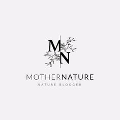 the logo for mothernature, a natural blogger's blog that is being used to