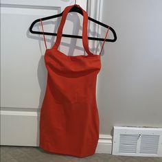 Never Worn Before. Very Flattering To Your Figure. Purchased Through Revolve. Chic Orange Cotton Mini Dress, Mini Halter Dress, Color Orange, Orange Color, Halter Dress, The Way, Mini Dress, Womens Dresses, Orange