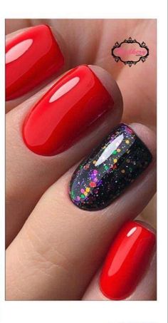 Neon Nail Designs, Glittery Nails, Neon Nails, Orange Nails, Mani Pedi, Gorgeous Nails, Red Nails