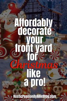 christmas lights and presents with the words, probably decorate your front yard for christmas like a pro