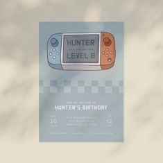 an image of a birthday card for a hunter level b game controller player with the text hunter level b on it