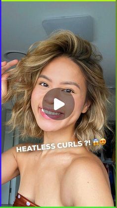 How To Use Heatless Curling Wrap Short Hair, Short Hair Over Night Curls, Short Hair Overnight Waves, Heartless Curlers For Short Hair, Heartless Curls For Shoulder Length Hair, Overnight Beach Waves Short Hair, Robe Tie Curls Short Hair, Heatless Curls For Medium Length Hair, Sock Curls Short Hair Tutorial