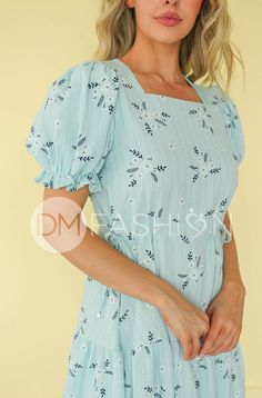 Modest Lace Dress, Modest Floral Dress, Fam Pics, Modest Swim, Modest Apparel, Blue Floral Midi Dress, Dress Display, Modest Bridesmaid Dresses, Sleeves Ideas