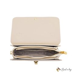 Bird in Bag - Clip buckle small square package spring and summer new simple female senior texture shoulder cross fashion handbag Beige Square Evening Bag, Beige Square Box Bag With Gold-tone Hardware, Square Beige Box Bag With Gold-tone Hardware, Beige Rectangular Shoulder Bag With Fold Over Clasp, Beige Crossbody Bag With Fold Over Clasp, Vintage Luggage, Bag Clips, Bird In Bag, Olivia Mark