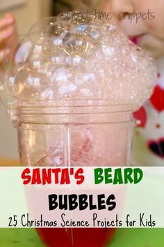 santa's beard bubbles in a cup for kids