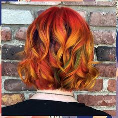 Fall Inspired Hair, Sunset Hair Color, Holiday Hair Color, Yellow Hair Color, Sunset Hair, Autumnal Colours, Fun Hair