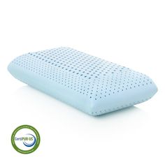 the memory pillow is made from foam and has holes on it, as well as an inner