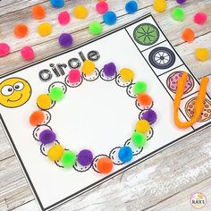 an activity for kids to make their own bead bracelets with the word circle