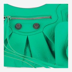 100% Lambskin Green Belt Bag With Zipper Closure, Leather Belt Bag With Removable Pouch For Shopping, Designer Shoulder Bag With Zipper Pocket For Shopping, Green Leather Shoulder Bag With Zipper Pocket, Designer Green Soft Leather Shoulder Bag, Cristóbal Balenciaga, Strap Tops, Luxury Accessories, Bold Fashion