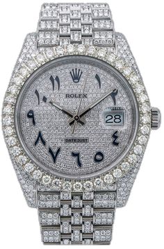 Classic Iced Out Round Diamond Watch, Diamond Watches With Date Indicator For Anniversary, Diamond Watches With Date Indicator, Diamond Watches With Date Display, Diamond Watches With Date Indicator And Round Dial, Diamond Watches With Date Display And Round Dial, Silver Diamond Watch With Date Indicator, White Luxury Diamond Watch With Date Display, Luxury White Diamond Watch With Date Display