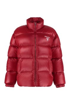 Nylon Padded Jacket from Prada Red Puffer Jacket Outfit, Red Puffer Jacket, Red Season, Red Puffer, Puffer Jacket Outfit, Prada Nylon, Prada Crossbody Bag, Dolce E Gabbana, Padded Jacket