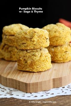 pumpkin biscuits stacked on top of each other