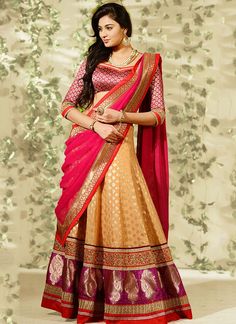 Half Saree Designs, Beige Art, Desi Clothes