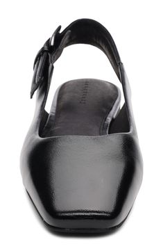 A square toe and slingback buckle strap bring the perfect amount of edge to a smooth leather flat grounded by memory foam cushioning. Adjustable slingback strap with buckle closure Memory foam cushioning Leather upper and lining/rubber sole Imported Wedding Engagement Gifts, Slingback Flats, Baby Gift Sets, Tea Accessories, Sneaker Heels, Leather Flats, Fashion Help, Engagement Gifts, Baby Sets