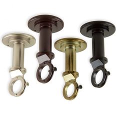 four different types of metal fittings on white background