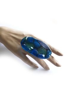 Massive Blue Ring, Jumbo Statement Ring, Large, Big, Fashion, Contemporary, Bold, Modern, Artisan, Handmade, Unique, Unusual, Handmade - Etsy Bosnia and Herzegovina Big Statement Rings, Blue Ring, Big Fashion, Blue Rings, Statement Ring, Sculpture Art, Bosnia And Herzegovina, Statement Rings, Sculpture