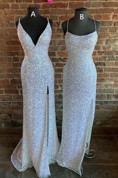 Gorgeous Mermaid White Sequined Long Prom Dresses Prom Dresses Formal, Custom Prom Dress, White Prom Dress, Long Prom Dresses, Cheap Custom, Hoco Dresses, Dresses Formal, Prom Dresses Long, Vintage Chic