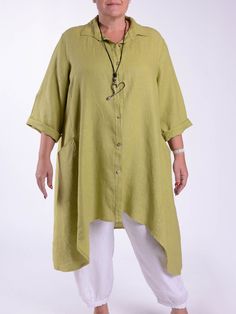 Quirky Heavy Linen Plus Size Shirt Dress Collared Neck  Button through  Front Pockets Long Sleeves 100% Heavy Quality Italian Linen Size 1 (16 18 20 22 24) Bust - 52 inches (132 cm Length: Shoulder to longest side  - 43 inches (109 cm) Made in Italy Spring Button-up Tunic With Button Closure, Spring Button-up Tunic With Buttons, Plus Size Shirt Dress, Long Linen Dress, Jacket With Pockets, Linen Shirt Dress, Linen Casual, Dress Jacket, Linen Top