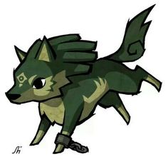 a drawing of a wolf with wings on it's back legs and eyes closed